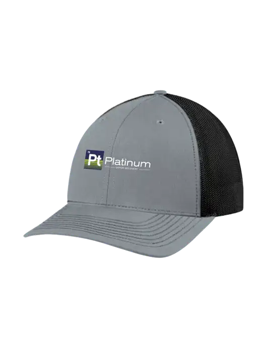 Richardson Adjustable Snapback Original 112 Trucker Cap Heather Grey w/Black Mesh w/Platinum Vapor Recovery Logo