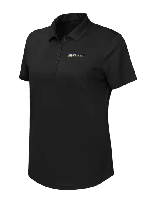 Callaway Womens Birdseye Black Polo w/Platinum Vapor Recovery Logo