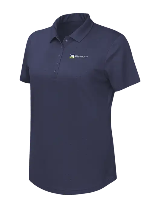 Callaway Womens Birdseye Navy Polo w/Platinum Vapor Recovery Logo