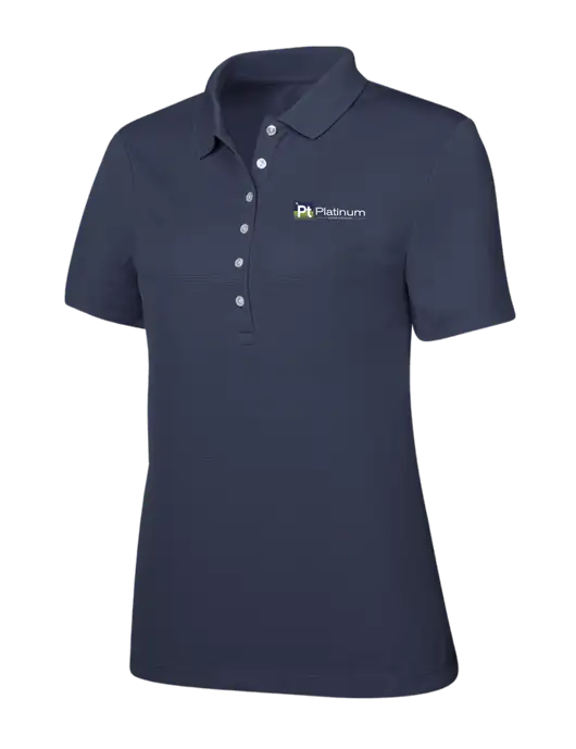 Callaway Womens Ottoman Navy Polo w/Platinum Vapor Recovery Logo