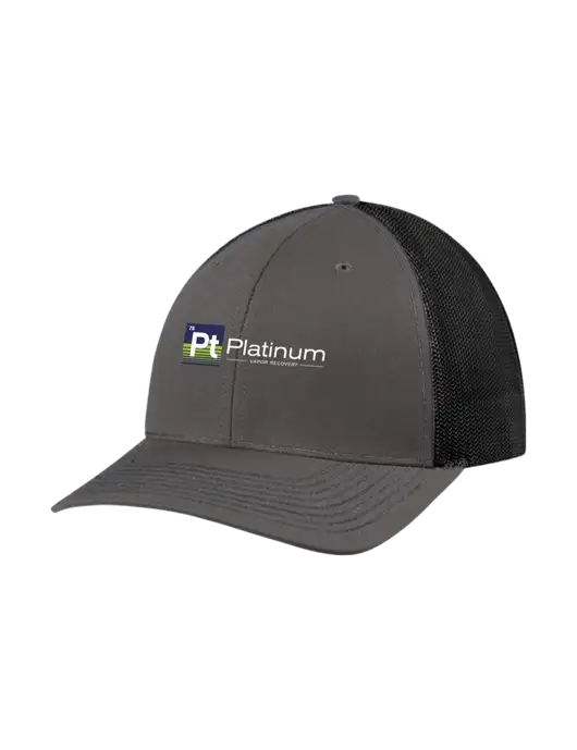 Richardson Adjustable Snapback Original 112 Trucker Cap Dark Grey w/Black Mesh w/Platinum Vapor Recovery Logo