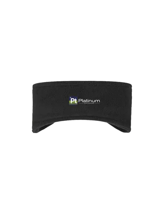 Black Stretch Fleece Headband w/Platinum Vapor Recovery Logo