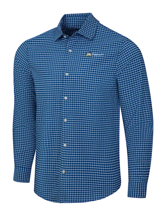 Navy/White City Stretch Shirt w/Platinum Vapor Recovery Logo