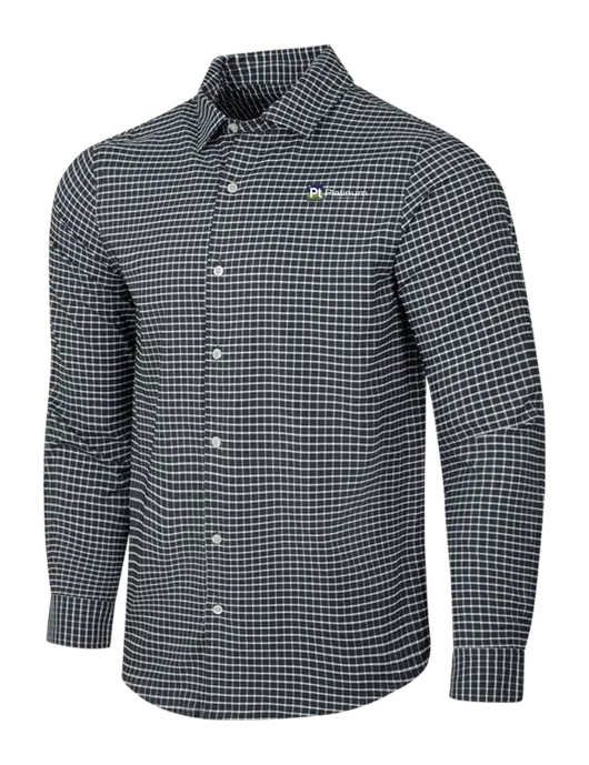 Dark Grey/White City Stretch Shirt w/Platinum Vapor Recovery Logo