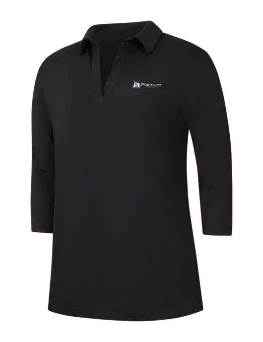 Womens Black Luxe Knit Tunic w/Platinum Vapor Recovery Logo