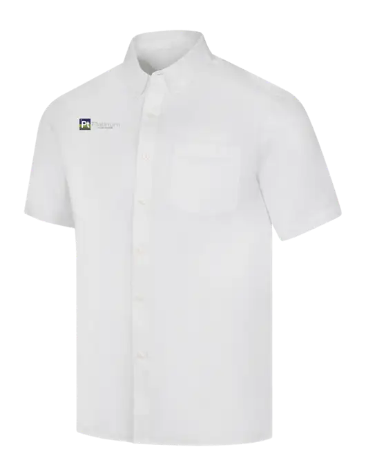 Short Sleeve White Superpro React Twill Shirt w/Platinum Vapor Recovery Logo