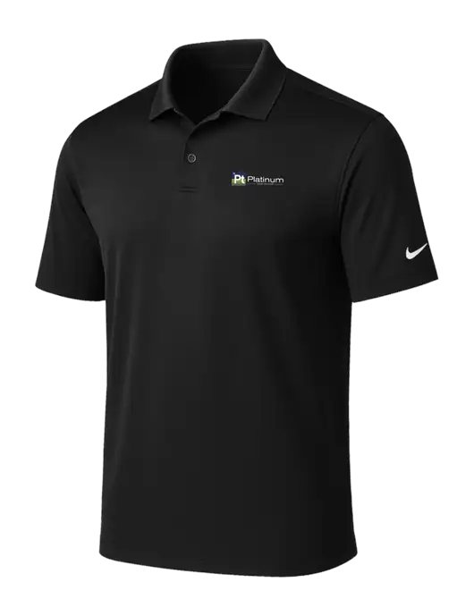 NIKE Black Victory Solid Polo w/Platinum Vapor Recovery Logo