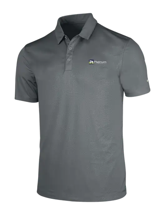 NIKE Medium Grey Dri-Fit Embossed Tri-Blade Polo w/Platinum Vapor Recovery Logo