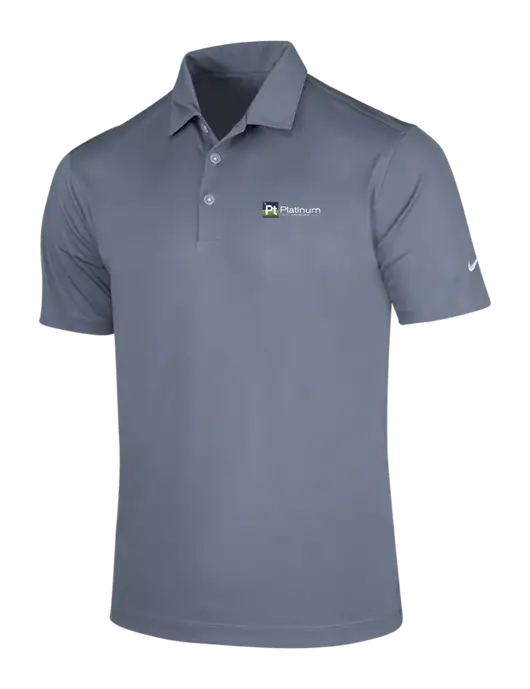 NIKE Medium Grey Dri-Fit Vertical Mesh Polo w/Platinum Vapor Recovery Logo