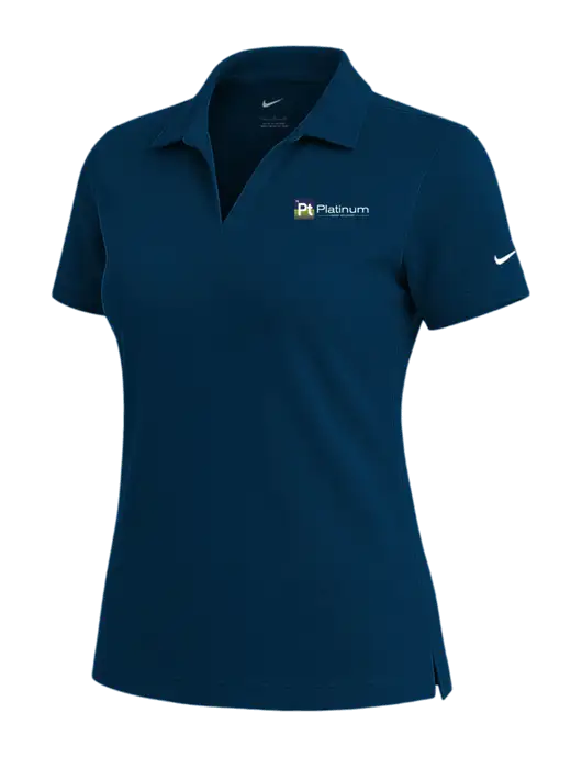 NIKE Navy Womens Dri-Fit Micro Pique Polo w/Platinum Vapor Recovery Logo