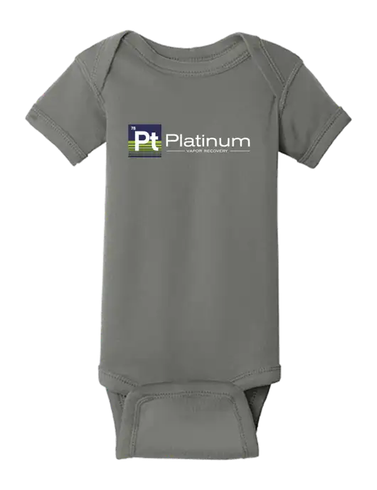 Rabbit Skins Charcoal Infant Short Sleeve Baby Rib Bodysuit w/Platinum Vapor Recovery Logo