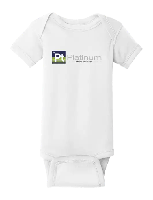 Rabbit Skins White Infant Short Sleeve Baby Rib Bodysuit w/Platinum Vapor Recovery Logo