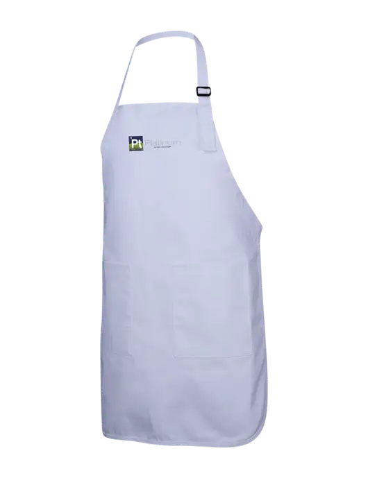 Full-Length White Apron With Pockets w/Platinum Vapor Recovery Logo