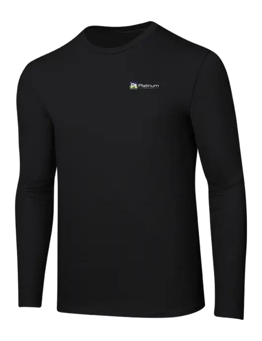 Ring Spun Jet Black 4.5 oz Long Sleeve T-Shirt w/Platinum Vapor Recovery Logo