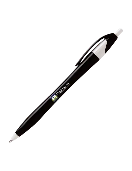 Novella Black/White Executive Pen - Blue Ink w/Platinum Vapor Recovery Logo