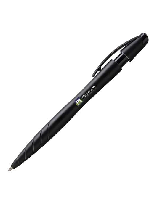 Awali Black Metallic Pen - Black Ink w/Platinum Vapor Recovery Logo
