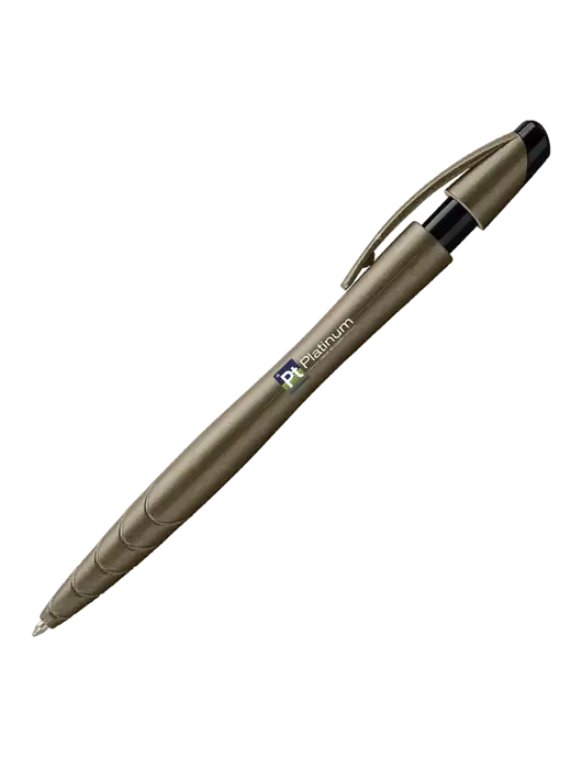 Awali Grey Metallic Pen - Black Ink w/Platinum Vapor Recovery Logo