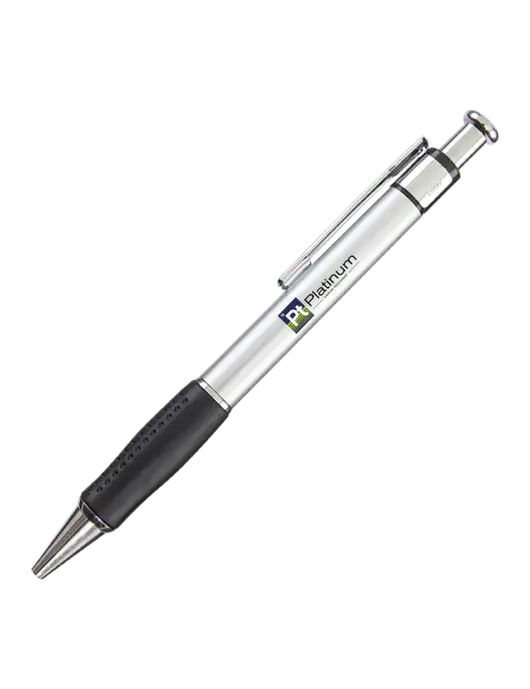 Malta Silver Pen - Black Ink w/Platinum Vapor Recovery Logo
