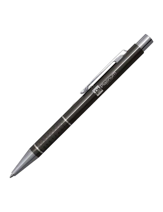 St George Gunmetal Pen - Blue Ink w/Platinum Vapor Recovery Logo