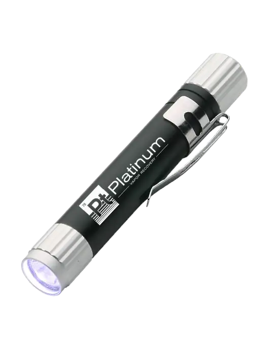 Black Aluminum LED Penlight w/Platinum Vapor Recovery Logo