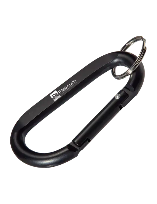 Black Carabiner & Key Ring w/Platinum Vapor Recovery Logo