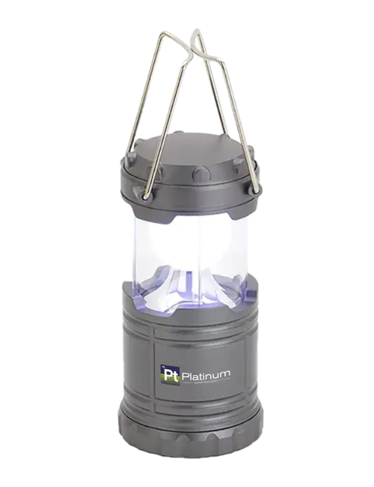 Gunmetal Mini Retro Lantern w/Platinum Vapor Recovery Logo