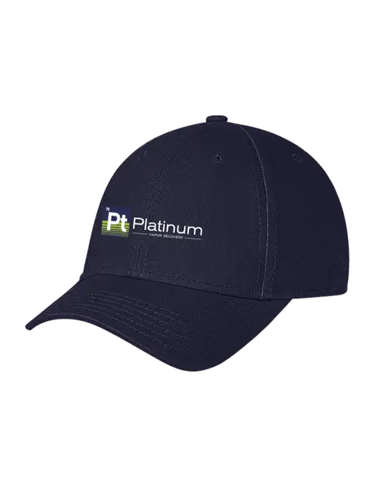 Navy Structured Soft Snap Closure Hook & Loop Cap w/Platinum Vapor Recovery Logo