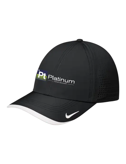 Nike Black/White Dri-FIT Perforated Performance Cap w/Platinum Vapor Recovery Logo