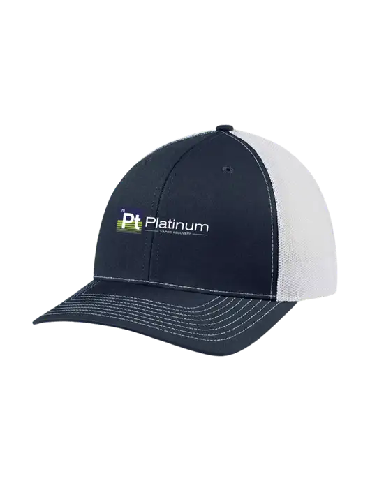 Richardson Adjustable Snapback Original 112 Trucker Cap Navy w/White Mesh w/Platinum Vapor Recovery Logo