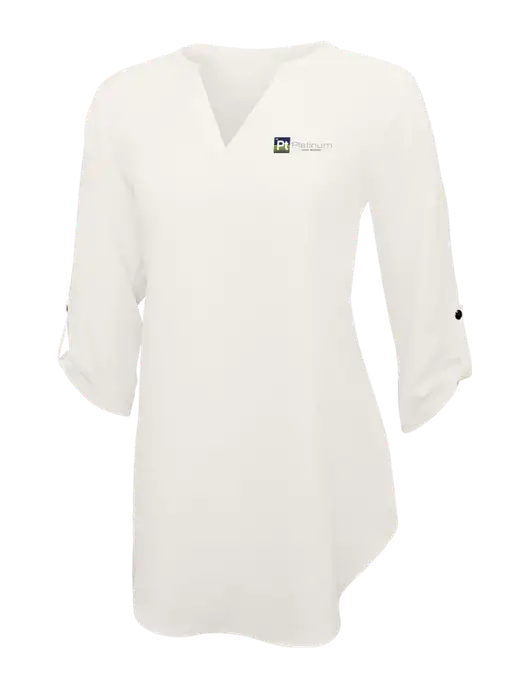 Ivory Womens 3/4 Sleeve Tunic Blouse w/Platinum Vapor Recovery Logo