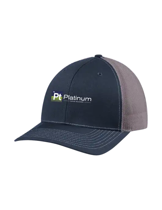 Richardson Adjustable Snapback Original 112 Trucker Cap Navy w/Charcoal Mesh w/Platinum Vapor Recovery Logo