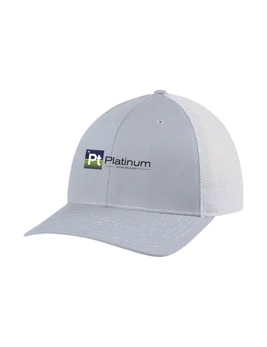 Richardson Adjustable Snapback Original 112 Trucker Cap Light Heather Grey w/White Mesh w/Platinum Vapor Recovery Logo