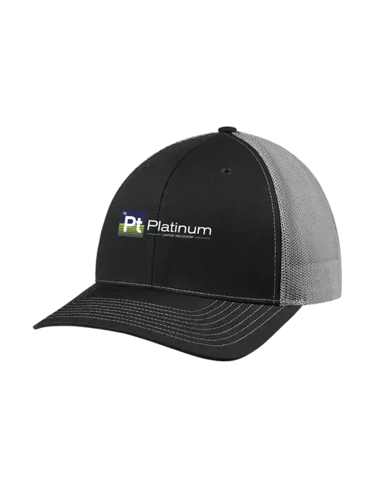 Richardson Adjustable Snapback Original 112 Trucker Cap Black w/Charcoal Mesh w/Platinum Vapor Recovery Logo