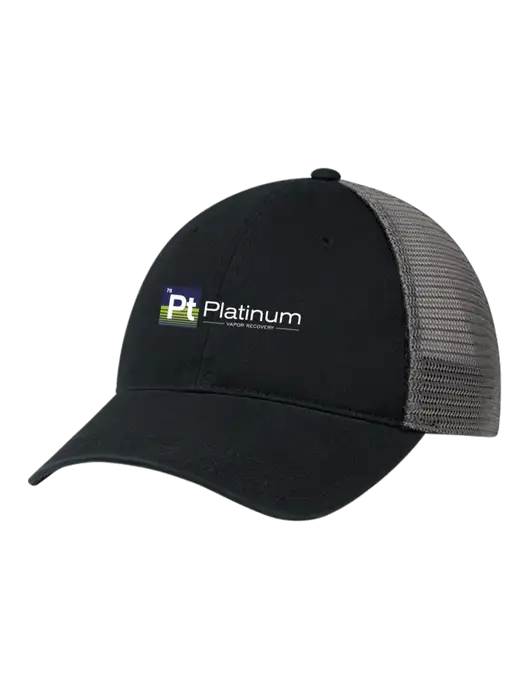 Richardson 111 Garment Washed Trucker Cap Black w/Charcoal Mesh w/Platinum Vapor Recovery Logo