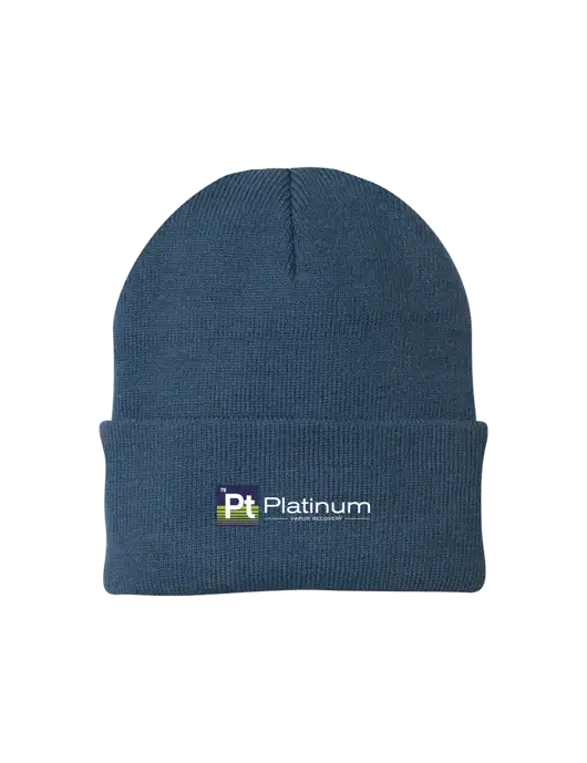 Dark Slate Knit Cap w/Platinum Vapor Recovery Logo
