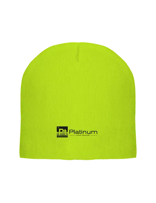 Safety Yellow Element Knit Beanie w/Platinum Vapor Recovery Logo