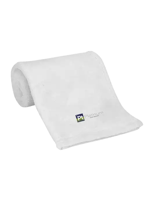 White Alpine Fleece Mink Touch Luxury Baby Blanket  w/Platinum Vapor Recovery Logo