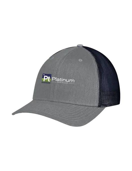 Richardson Adjustable Snapback Original 112 Trucker Cap Heather Grey w/Navy Mesh w/Platinum Vapor Recovery Logo