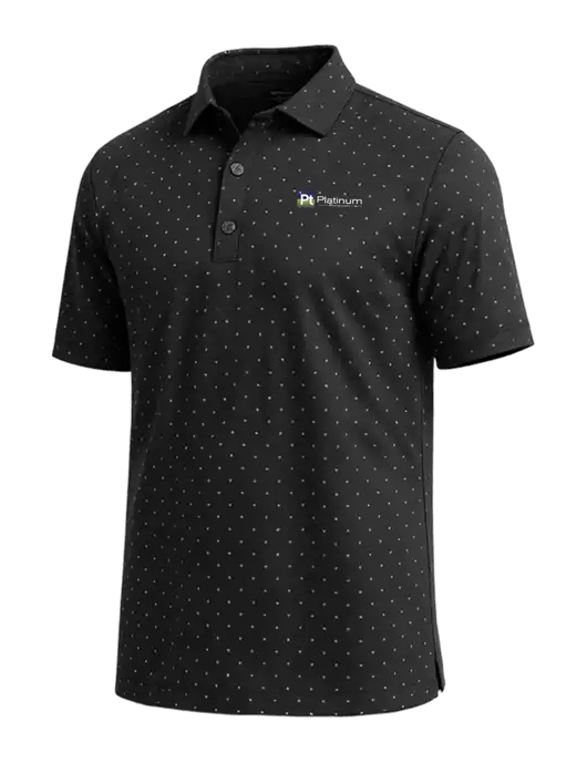 Callaway Micro Chev Black Print Polo w/Platinum Vapor Recovery Logo
