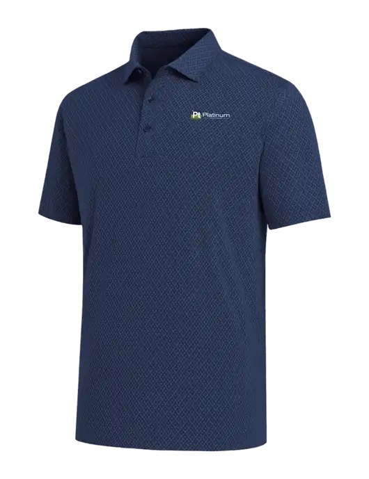 Callaway All-Over Stitched Dark Navy Chev Polo  w/Platinum Vapor Recovery Logo