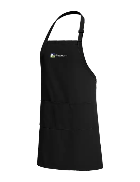 Easy Care Extra Long Bib Black Apron with Stain Release w/Platinum Vapor Recovery Logo