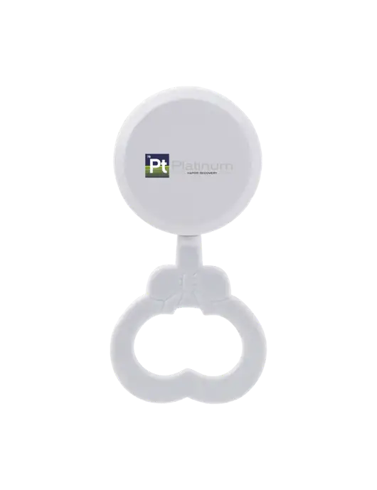 White Baby Rattle w/Platinum Vapor Recovery Logo