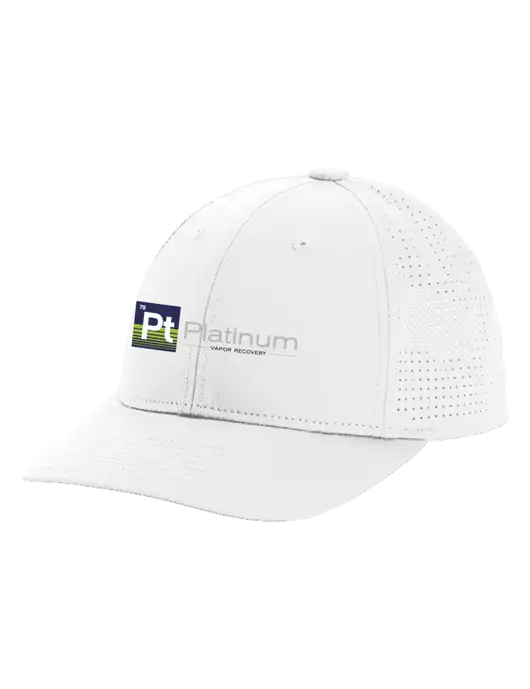 Pro-Cut Structured Snapback with Pinhole Mesh White Cap w/Platinum Vapor Recovery Logo