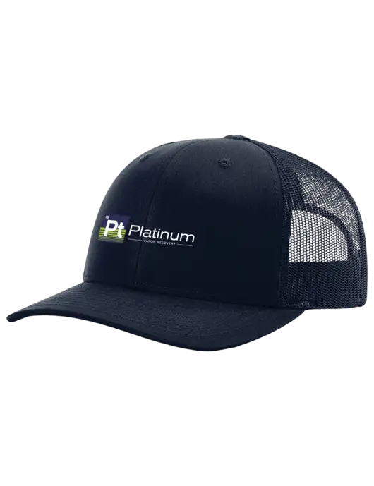 Richardson Dark Navy Tactical Trucker Cap w/Platinum Vapor Recovery Logo