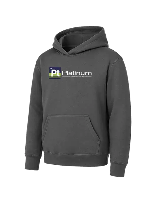 Youth Charcoal 7.8 oz Pullover Hooded Sweatshirt w/Platinum Vapor Recovery Logo